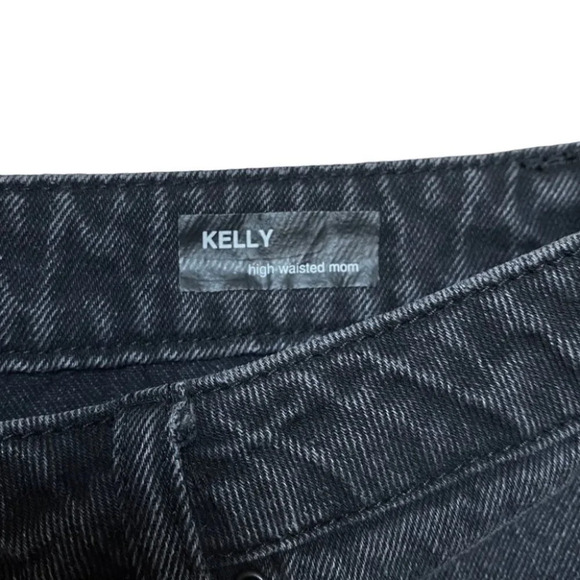 ONLY Black Kelly Mom Jeans with LOVE  Stripes - Picture 10 of 11